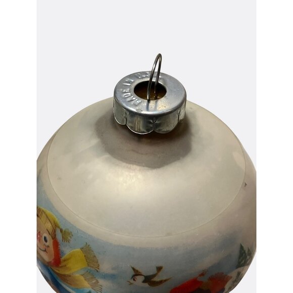 Vintage Corning Glass Works Christmas Ornaments Set Of 6 With  Winter Scenes - Picture 4 of 13